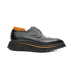 Thick-soled calfskin formal brogue derby shoes- Divinch Collection